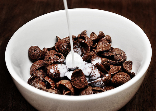 bowl brown cereal choco flakes chocolate food Favim.com 103328